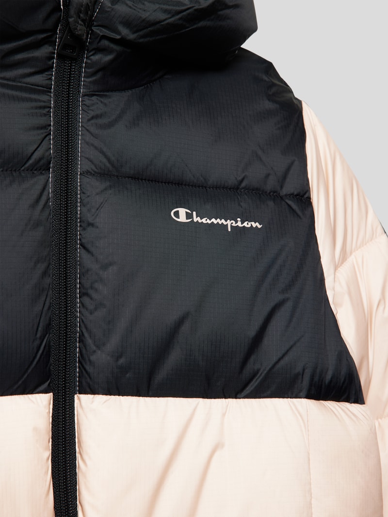 Steppjacke mit Label-Print in altrosa