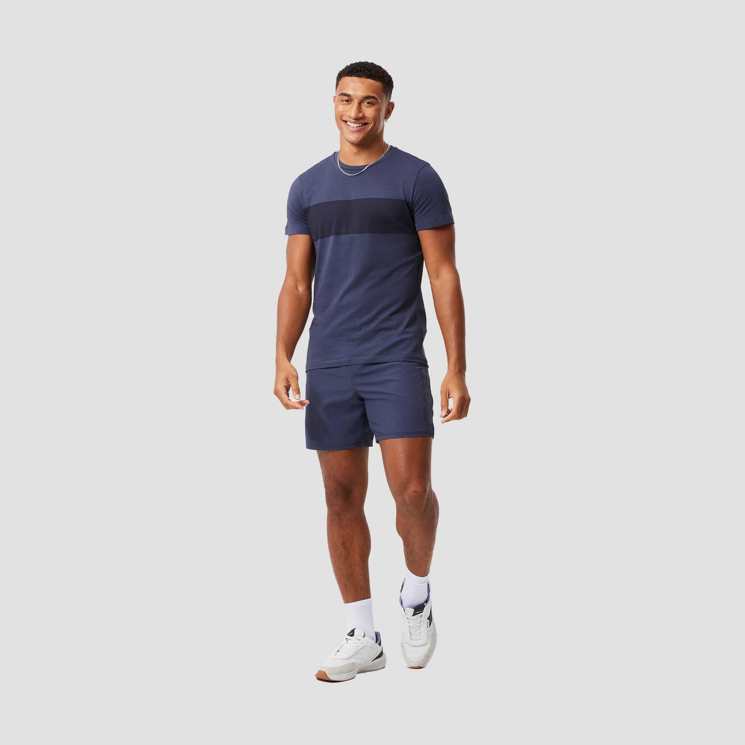 Stripe T-Shirt Herren - Blaugrau