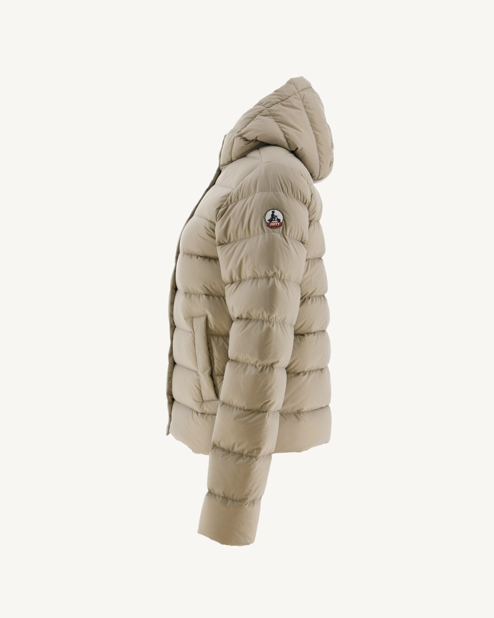 Doudoune droite à capuche Beige Jane