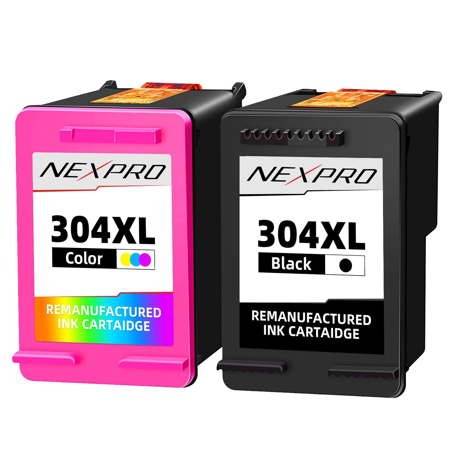 NEXPRO HP 304XL Druckerpatronen für DeskJet 2620 2630 3720 3730 3750 3760 Tintenpatrone (Packung, HP 304XL Envy 5010 5020 5030 5032 5050 5055, Schwarz & Dreifarbig)