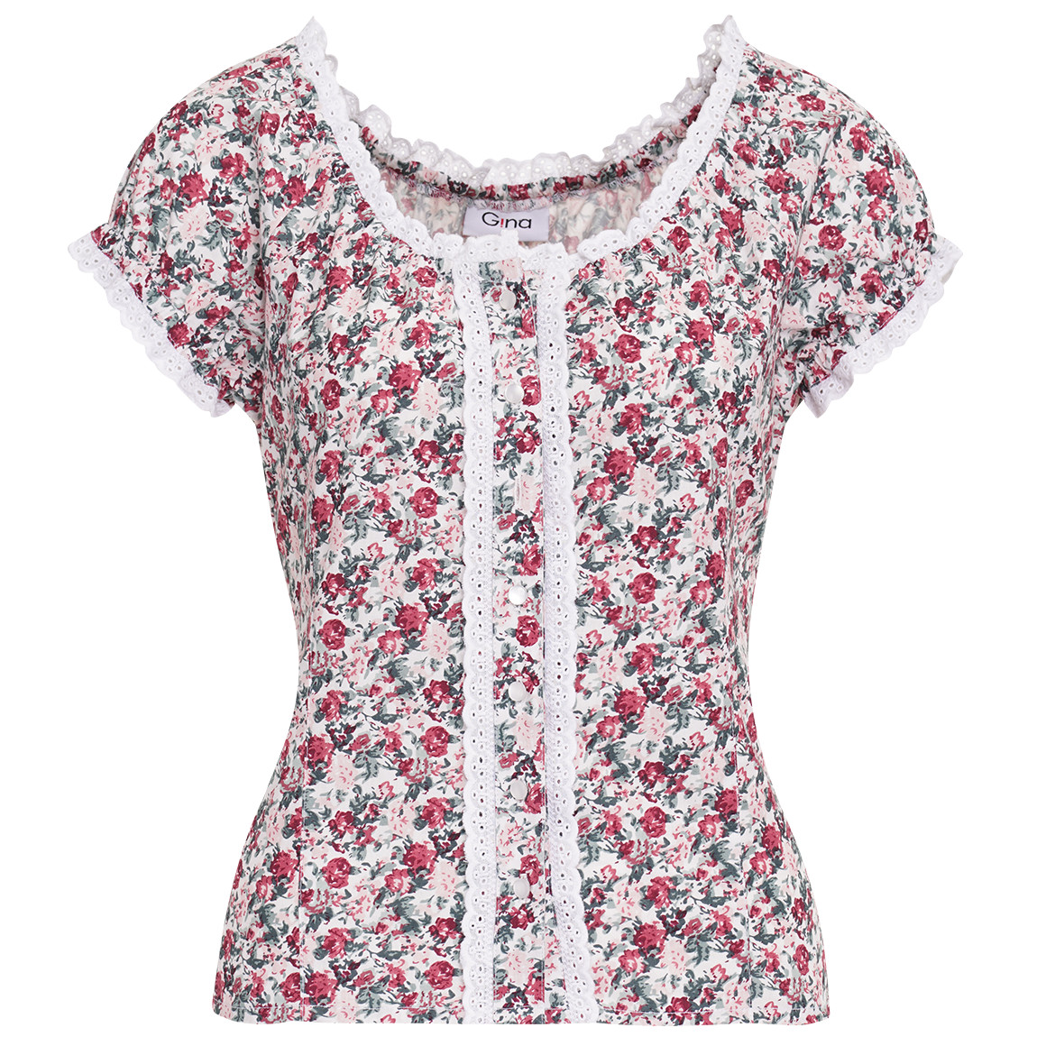 Damen Trachtenbluse mit Spitzendetails