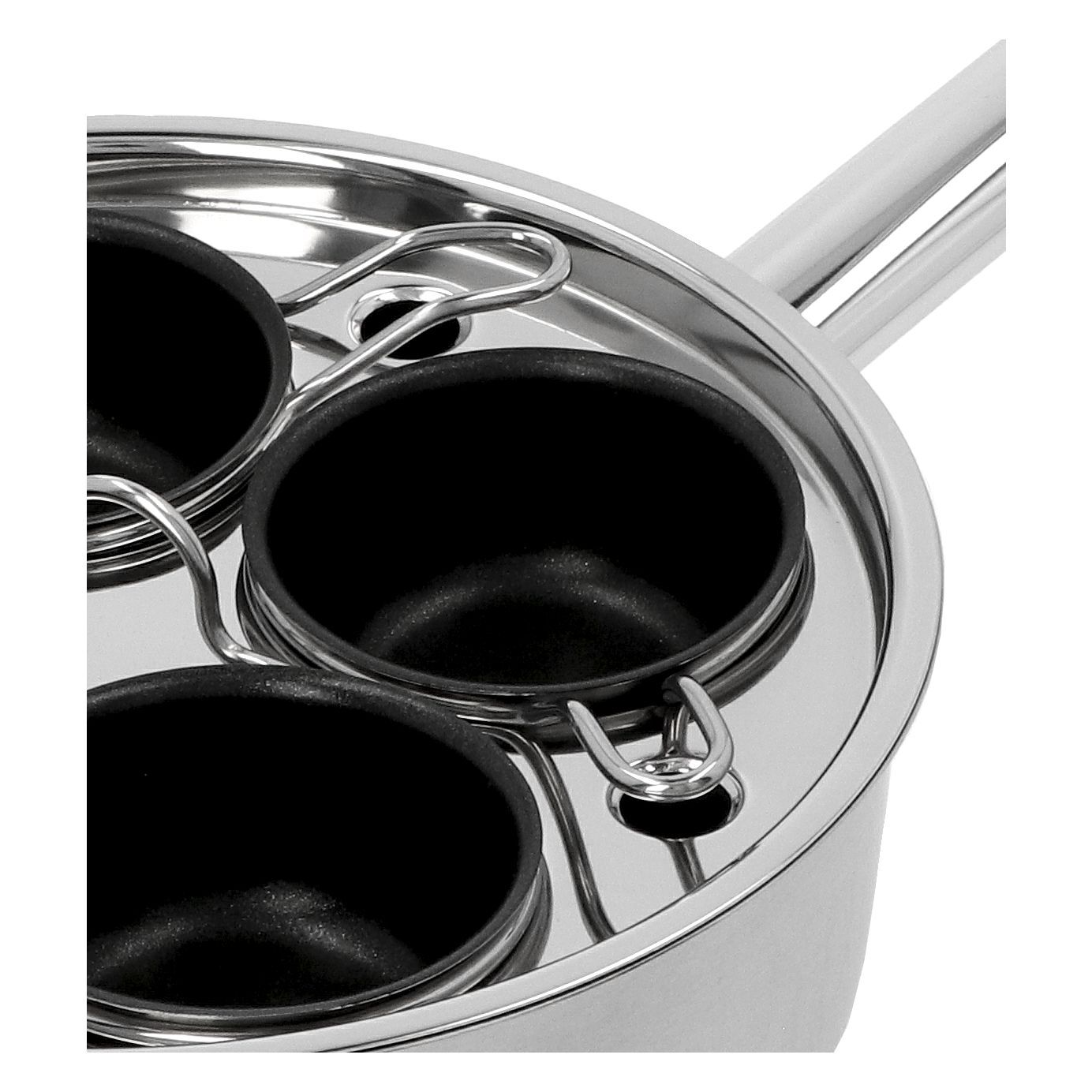 Gourmetpfanne mit 4 Schüsseln, Silber