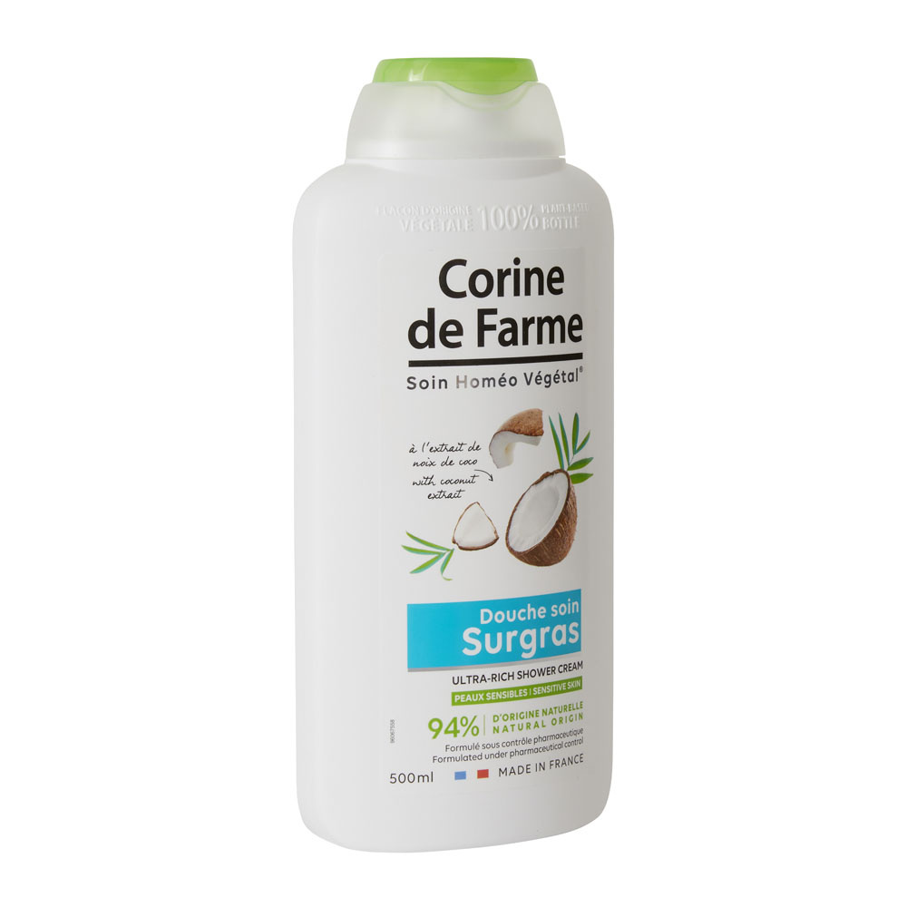 corine de farme Douche Soin à l'extrait de Noix de Coco Gel Douche
