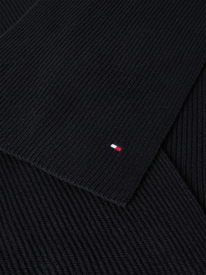 Schal mit Label-Stitching Modell 'ESSENTIAL FLAG' in schwarz
