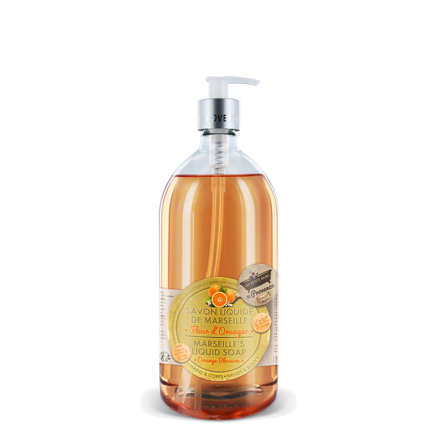 Les Petits Bains de Provence Savon Liquide de Marseille Parfum Fleur D'Oranger