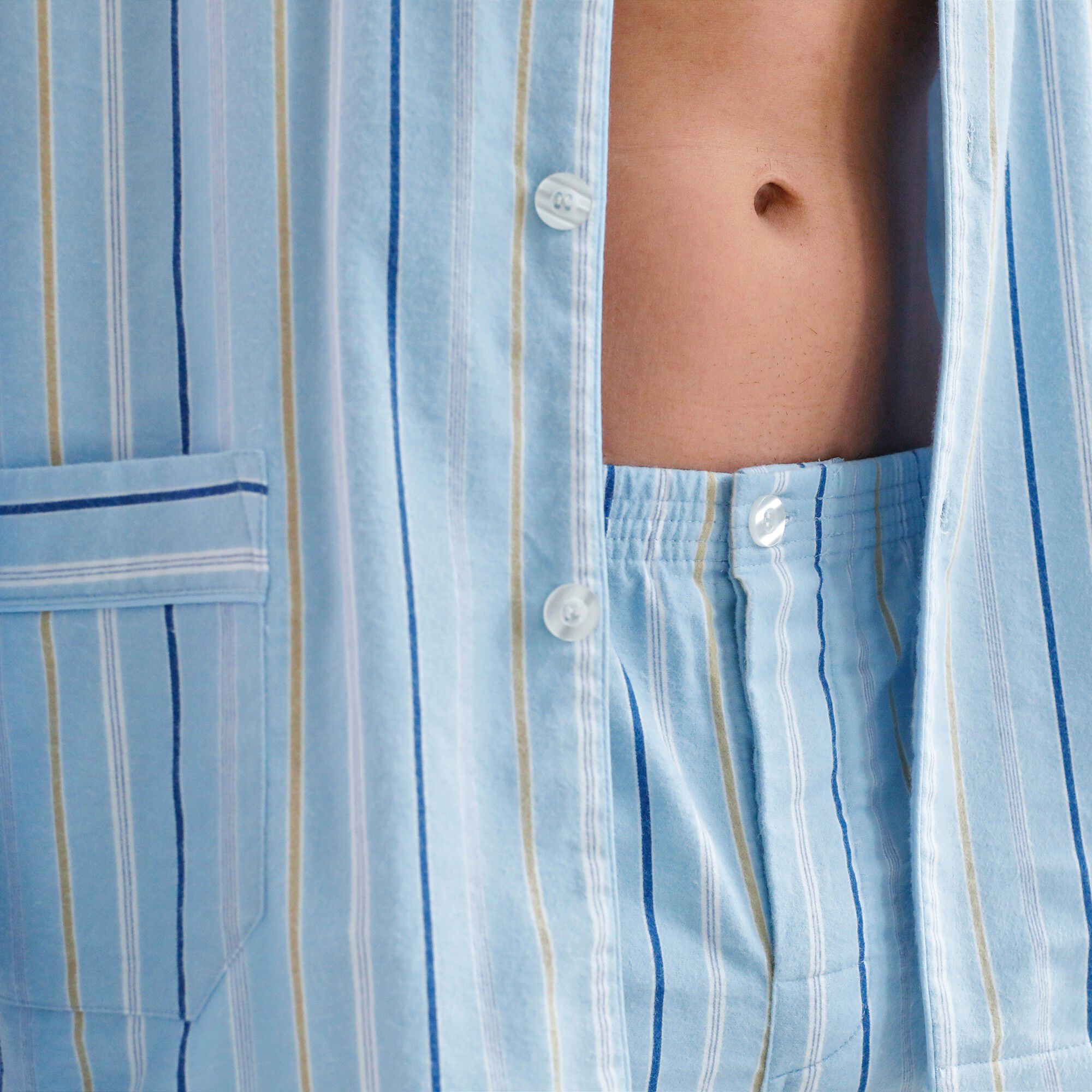 Pyjama boutonné rayé flanelle
