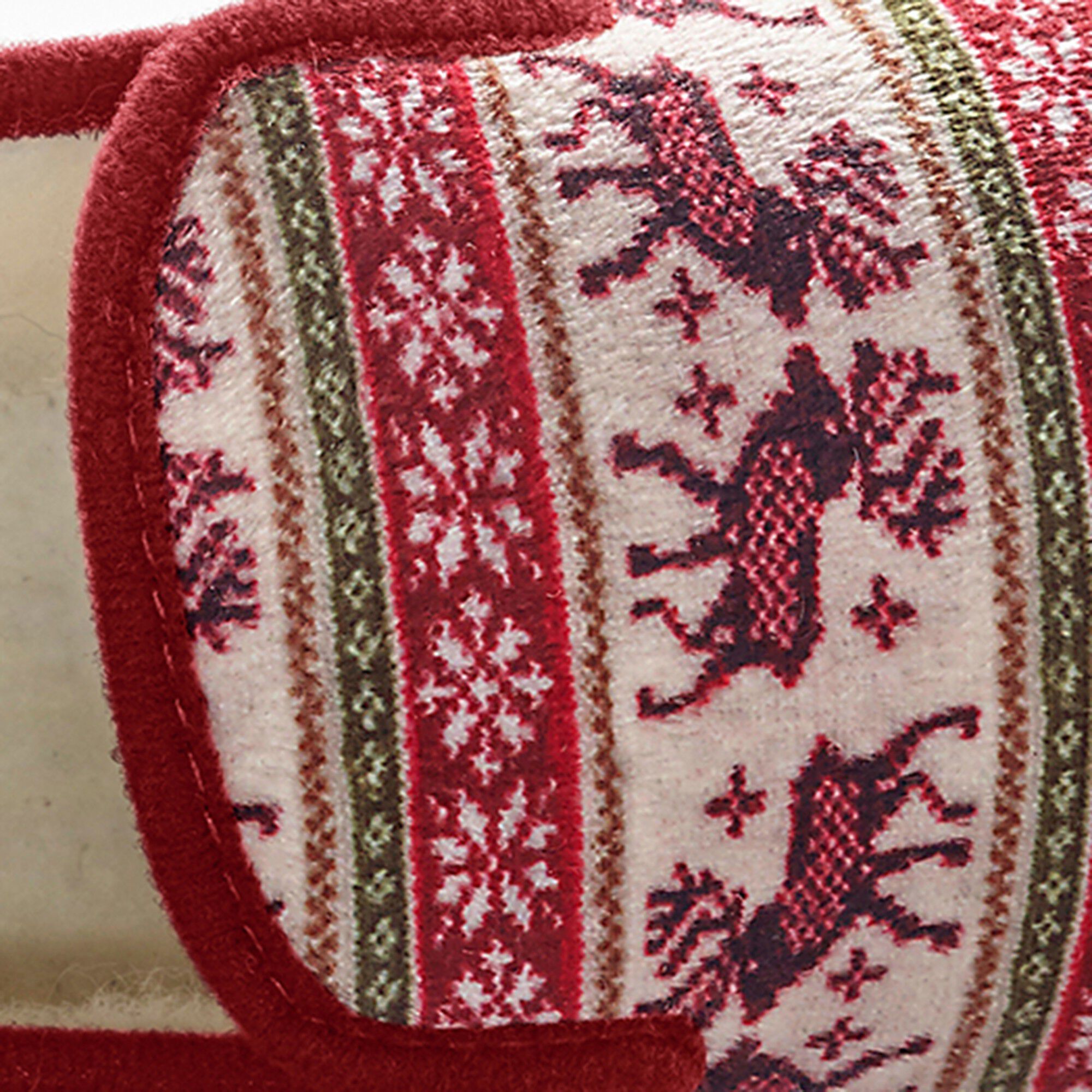 Chaussons imprimé d'hiver doublés en fausse fourrure
