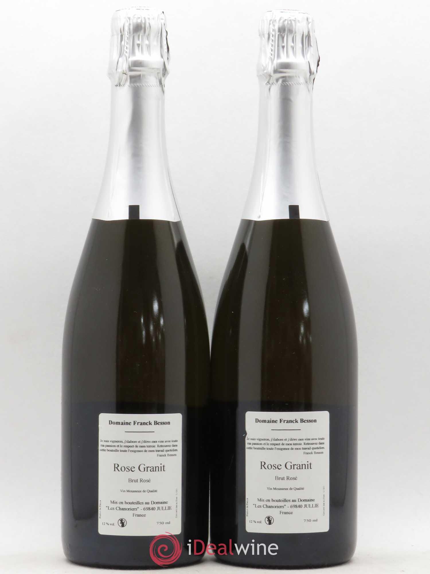 Vin de France Méthode traditionnelle Brut Rosé Granit Besson  - Lot de 2 Bouteilles