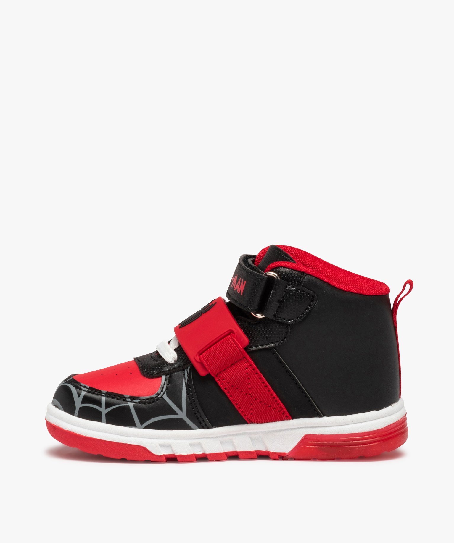 Baskets Garçon mid-cut à semelle lumineuse – SpiderMan noir | GEMO