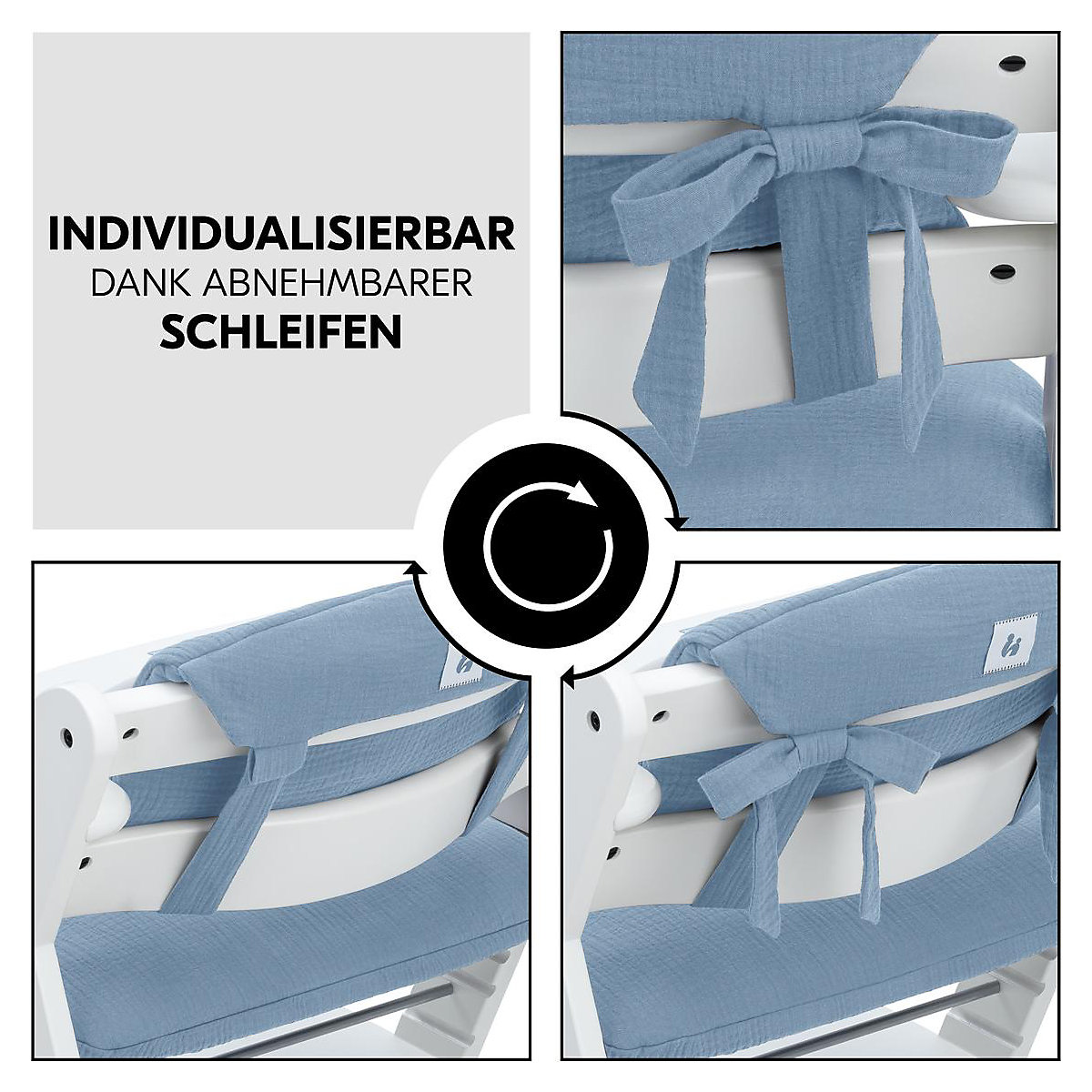 Hochstuhlauflage, Dusty Blue