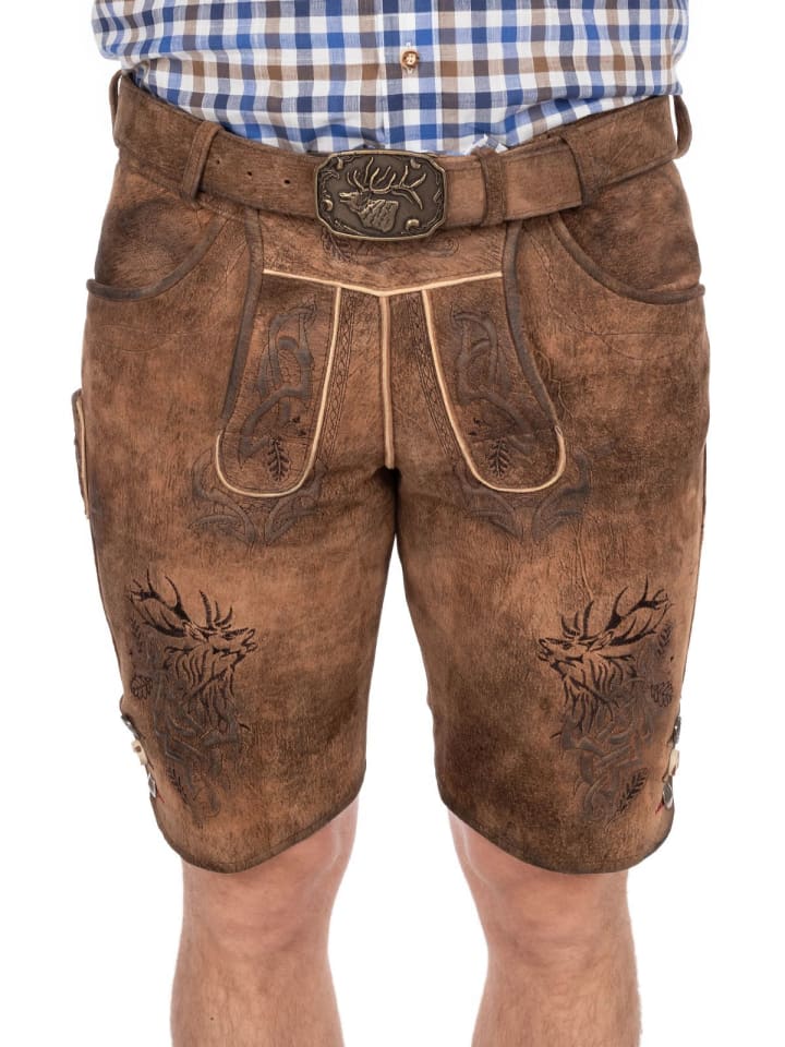 Spieth & Wensky Lederhose NERCEL in dunkelbraun günstig kaufen