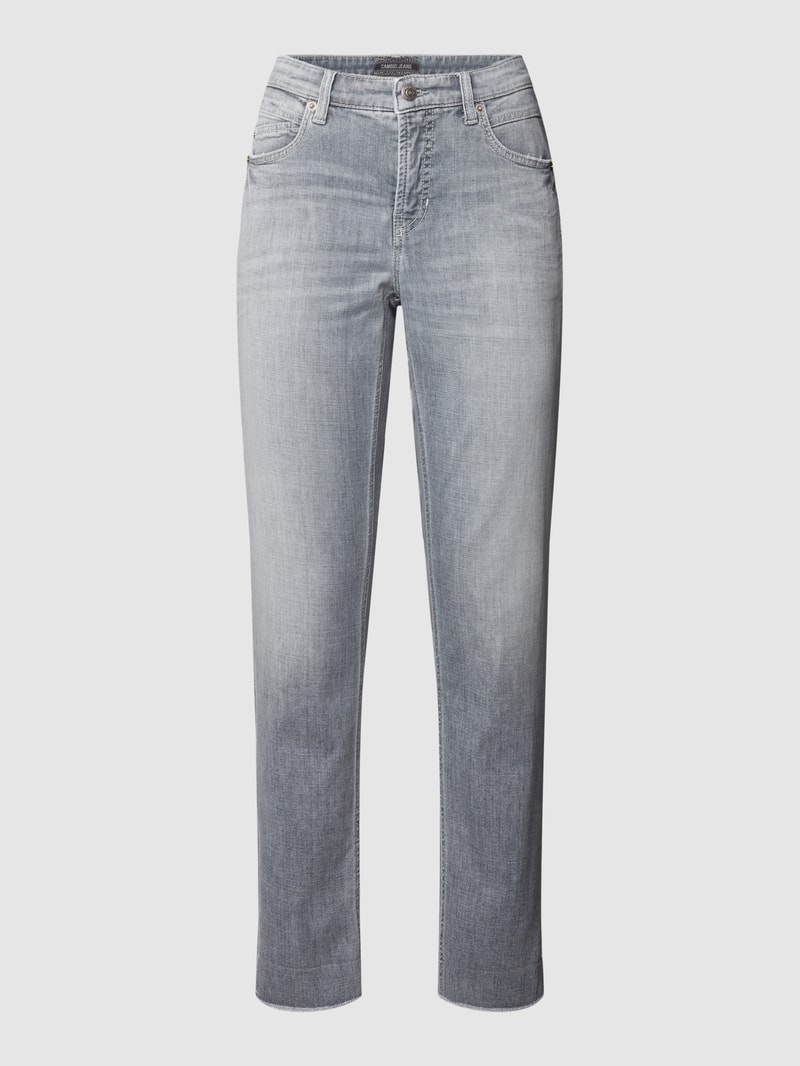 Jeans mit Label-Patch Modell 'Kerry' in hellgrau