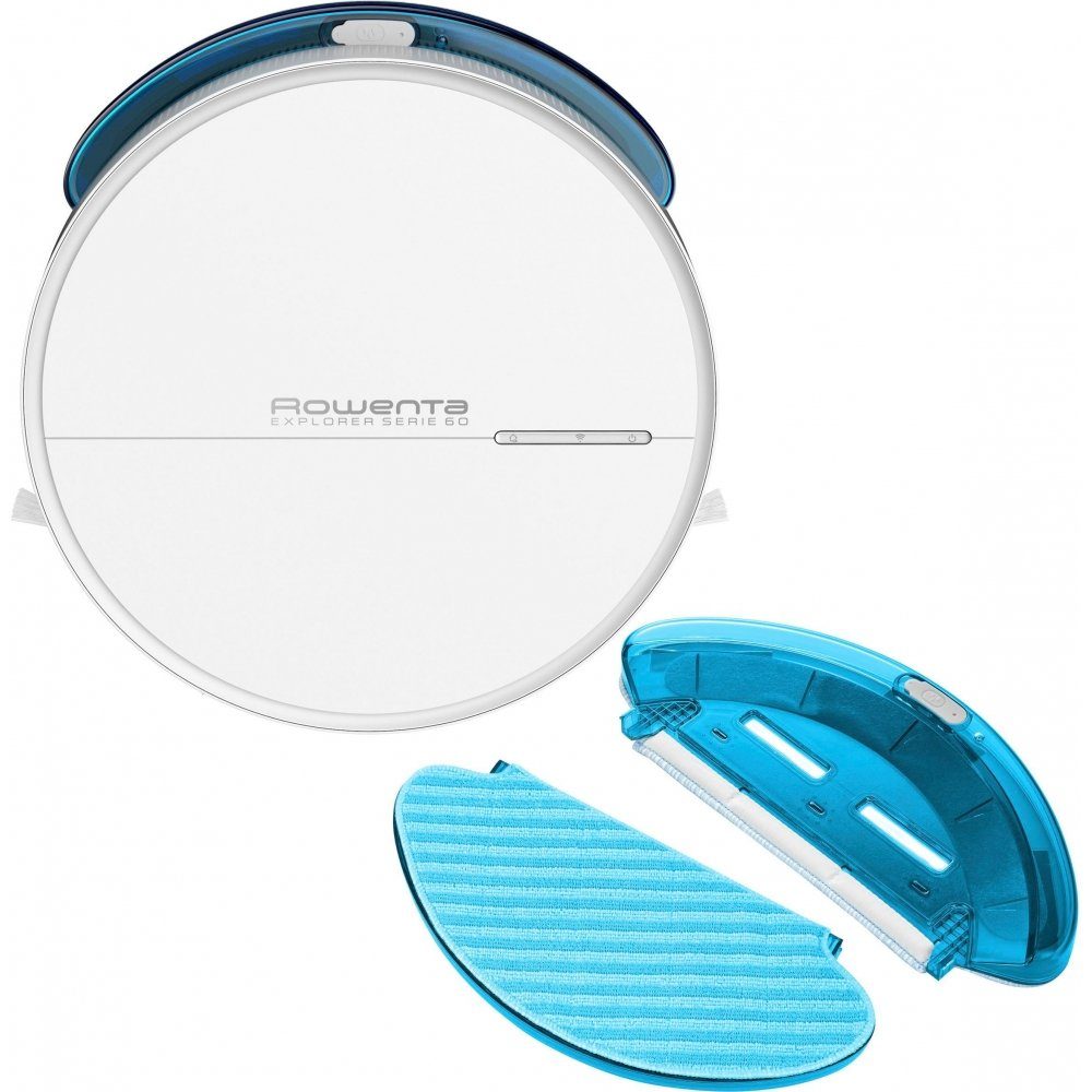Rowenta Saugroboter RR7447 Xplorer S60 Allergy Connect Nass-Trocken-Saugroboter Weiß, Aquafilterung