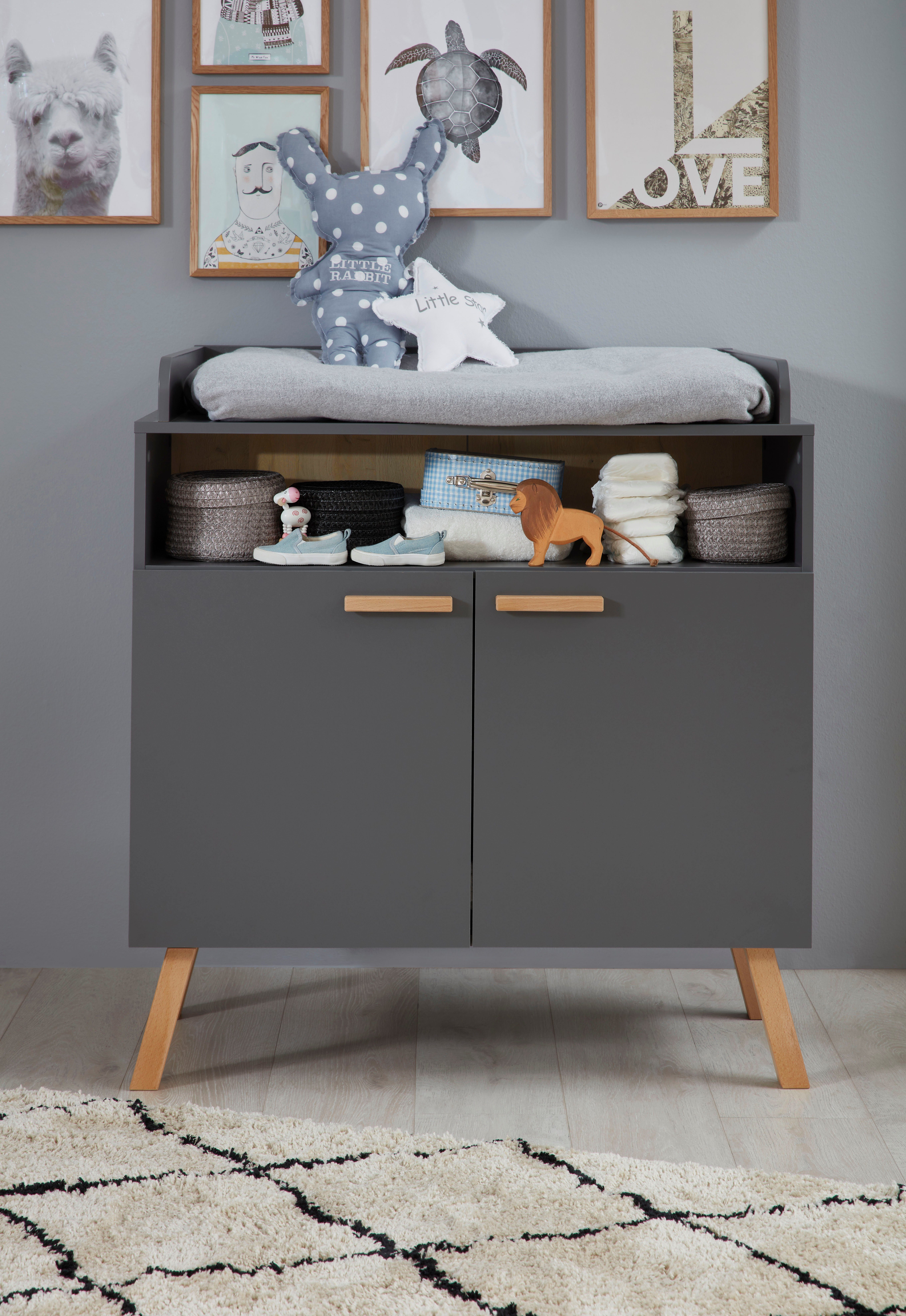 trendteam Babymöbel-Set Mats, (Set, 3-St., Bett, Wickelkommode, Schrank)