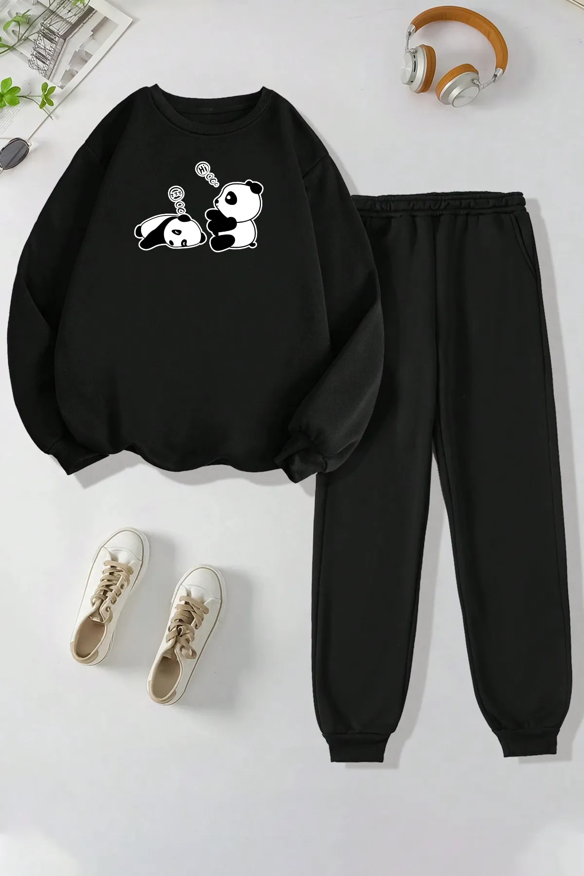 uyguntarz  Sport-Sweatsuit Set - Schwarz - Regular Fit
