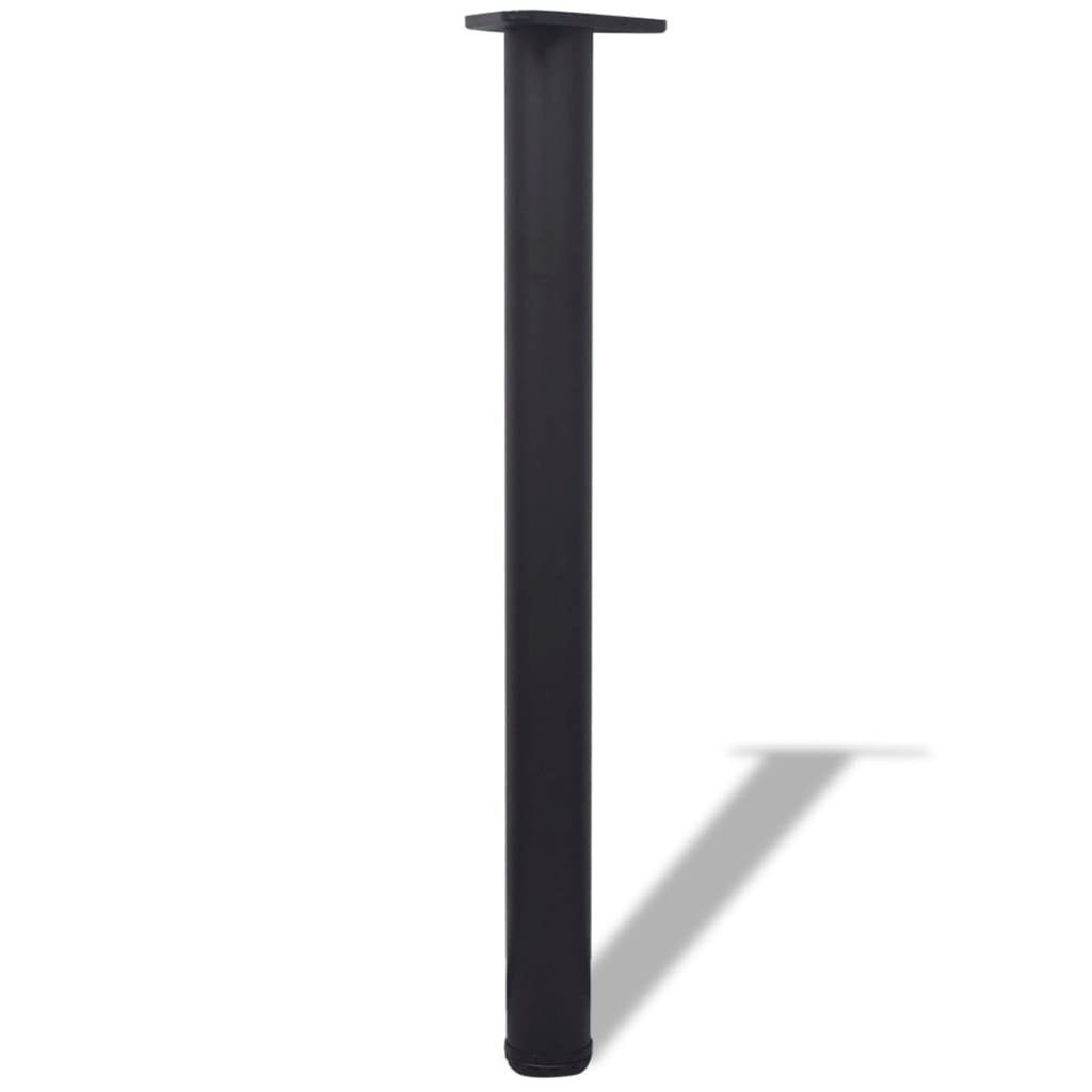 vidaXL Tischbein 4x höhenverstellbares Tischbein Schwarz 710 mm