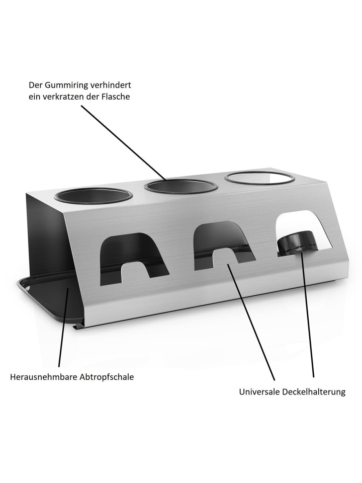 Intirilife Abtropfgestell Flaschenständer in Silber günstig kaufen onesize