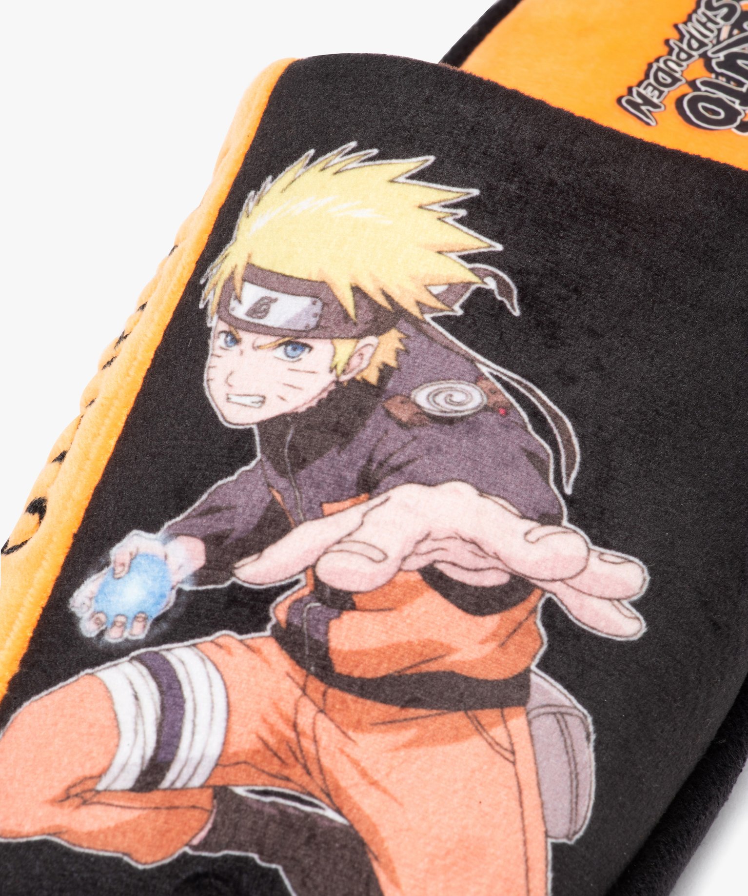 Chaussons homme imprimés et moelleux en velours - Naruto orange | GEMO