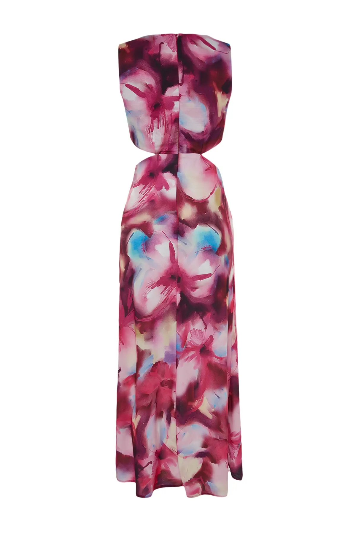 Trendyol Collection  Design Rosa A-Linie Midi gewebtes Batik-gemustertes gewebtes Kleid TWOSS21EL3578
