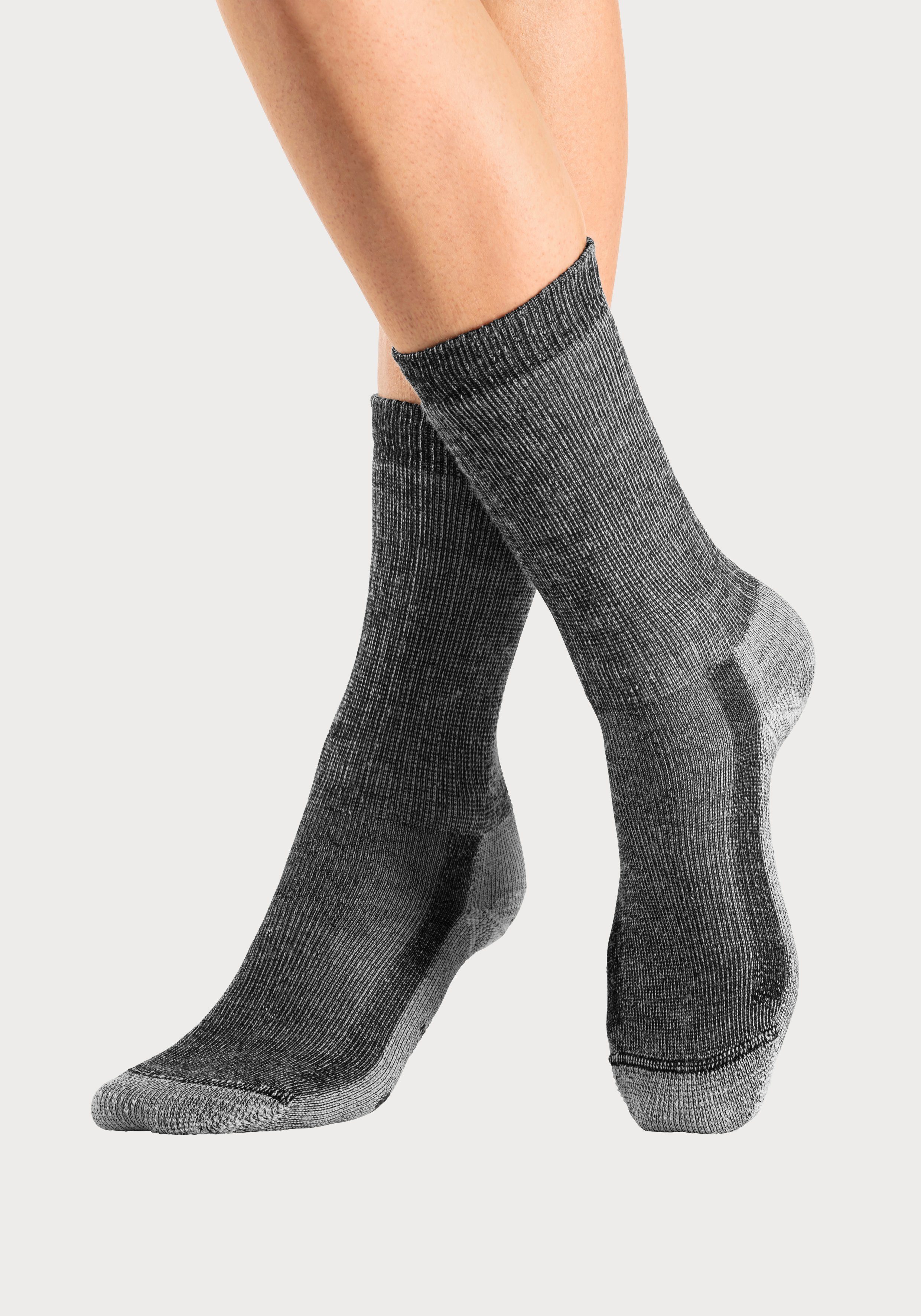 Bench. Wandersocken (2-Paar) Wollsocken aus flauschigem Material mit 65% Wolle