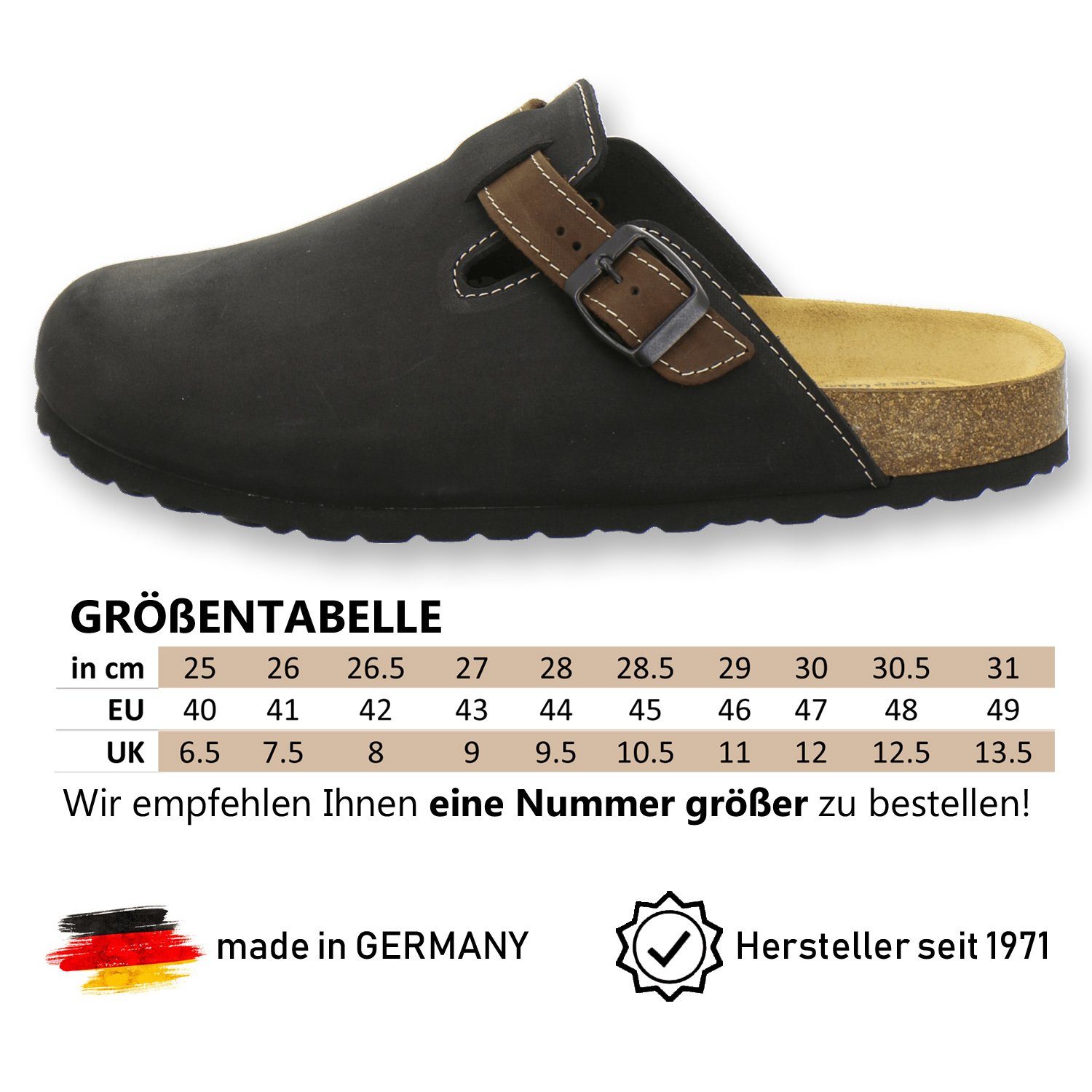 AFS-Schuhe 3900 Hausschuh für Herren aus hochwertigem Leder, Made in Germany