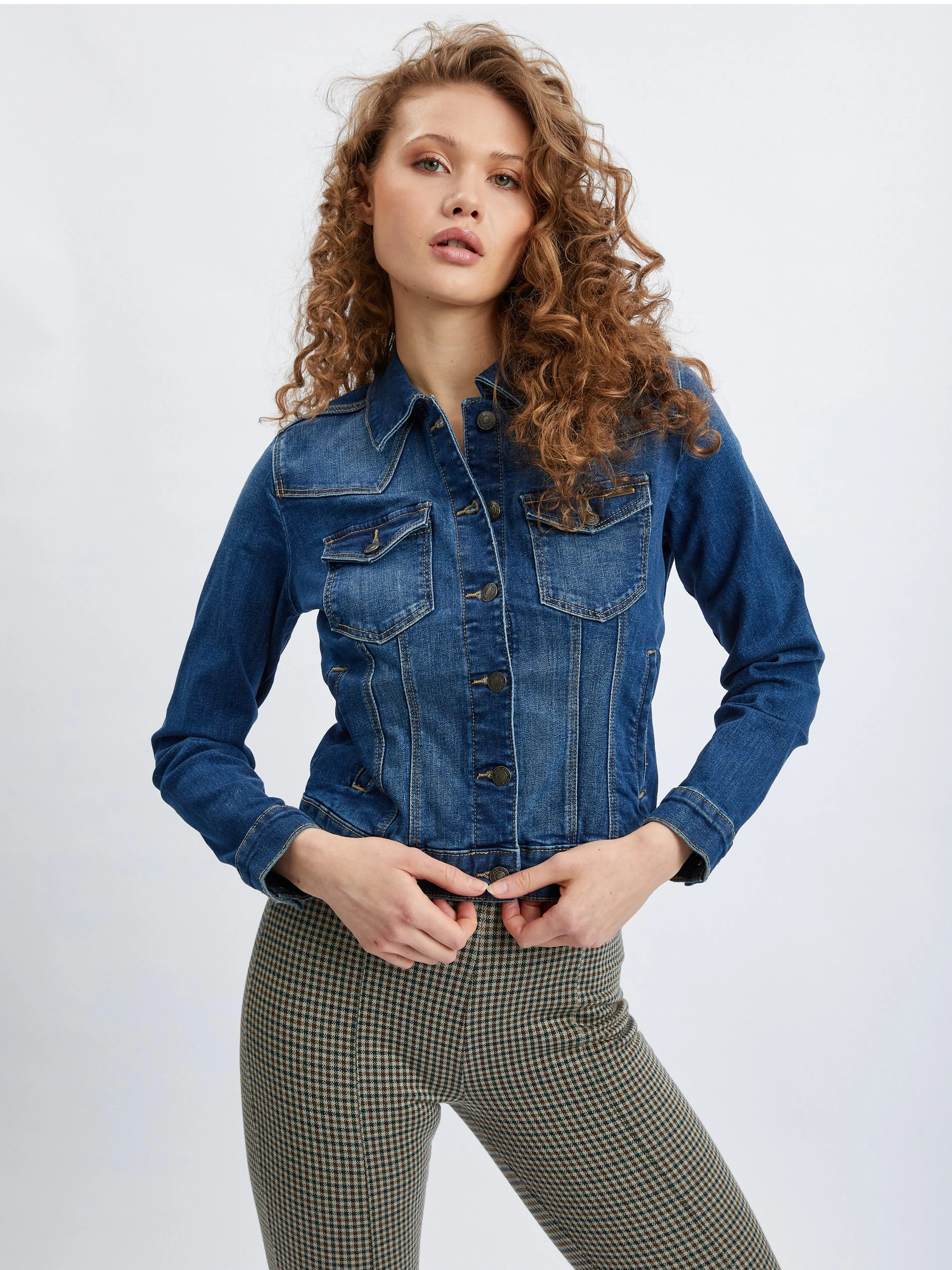 Dunkelblaue Damen-Jeansjacke ORSAY