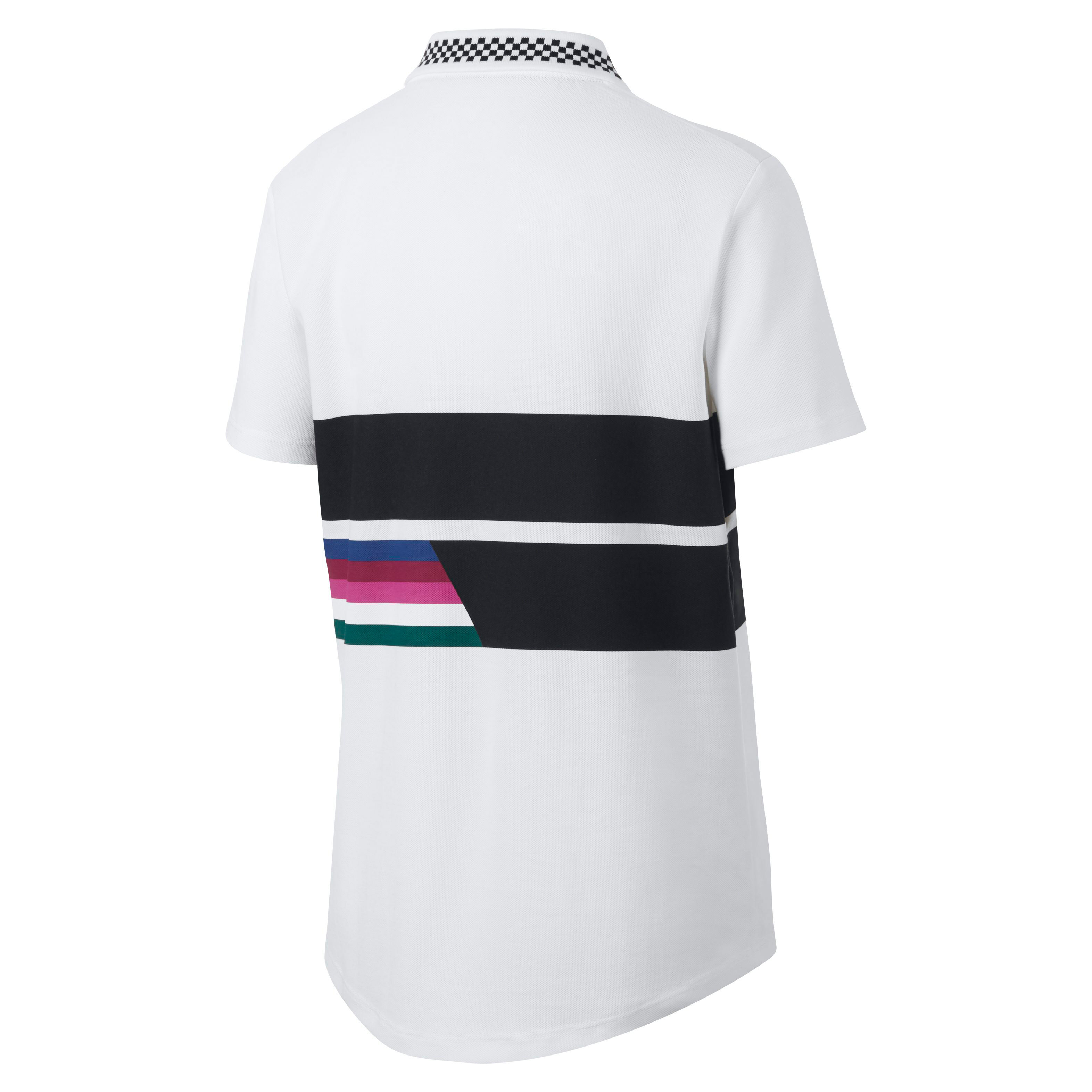 Court Advantage Classic Polo Jungen - Weiß, Schwarz