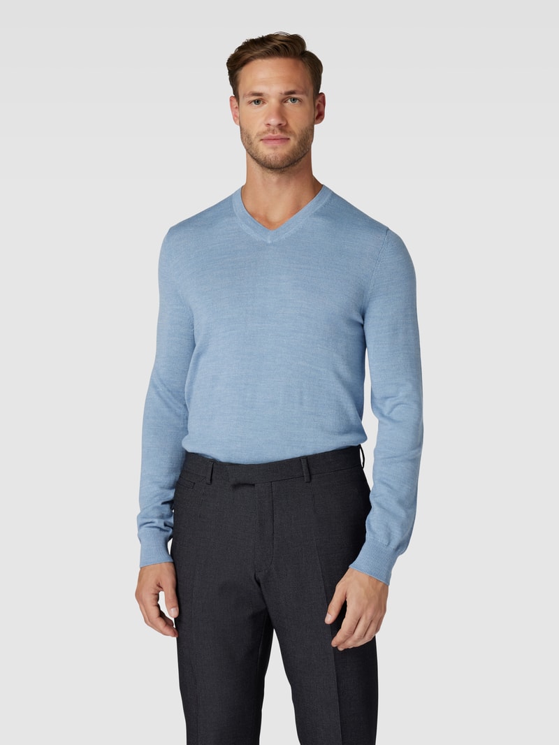 Strickpullover in hellblau meliert