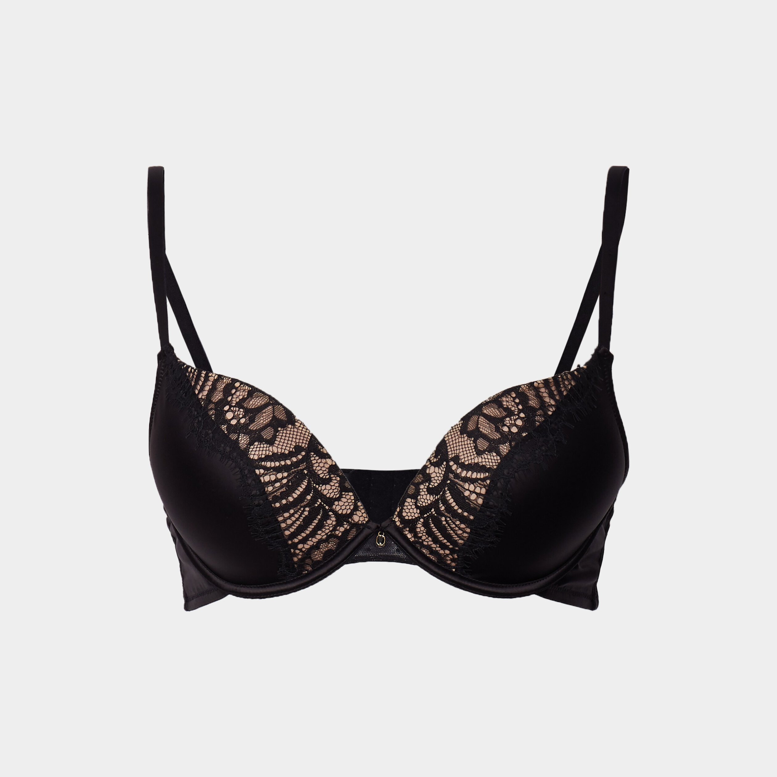 Soutien-gorge push up padded satin noir femme | La Halle