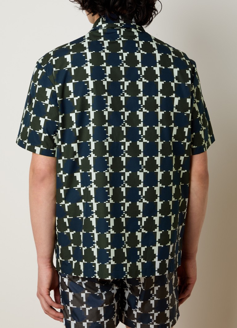 Camicia Moncler dal taglio classico con stampa grafica e logo