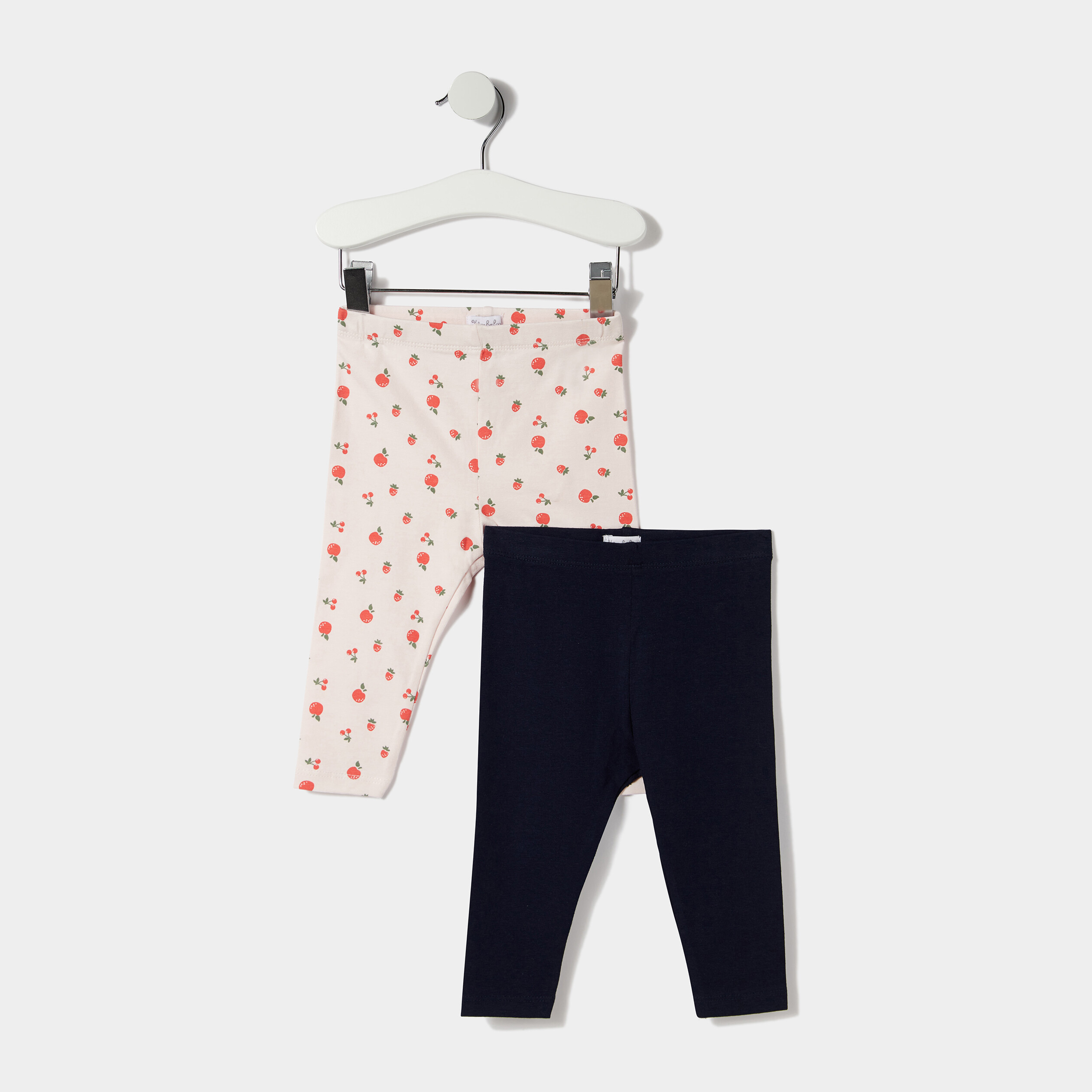Lot 2 leggings en coton taille standard rose clair bébé fille | La Halle