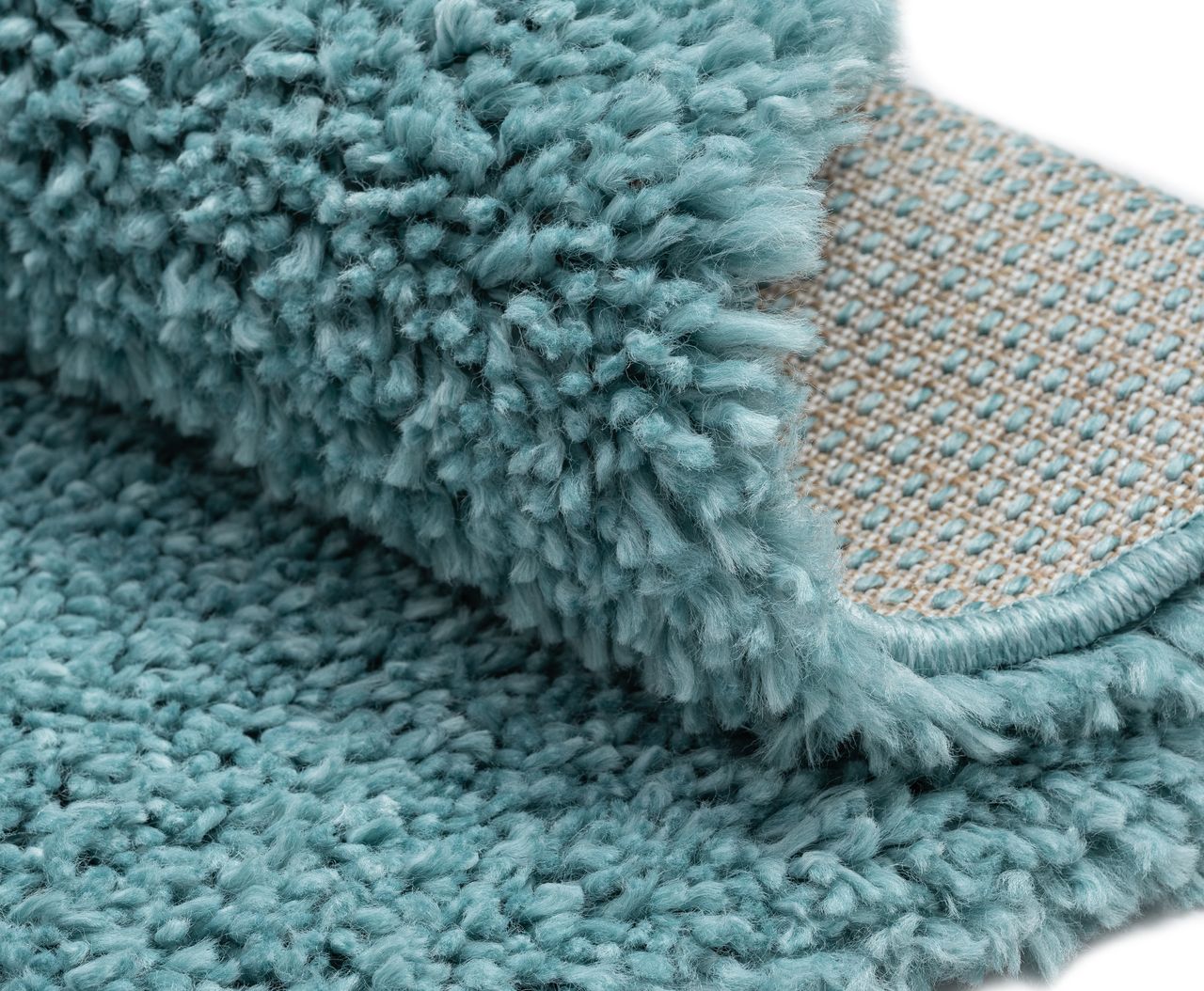 MyFlair Teppich Elodie, 100cm x 100cm, Farbe Hellblau, rund, Florhöhe 37mm