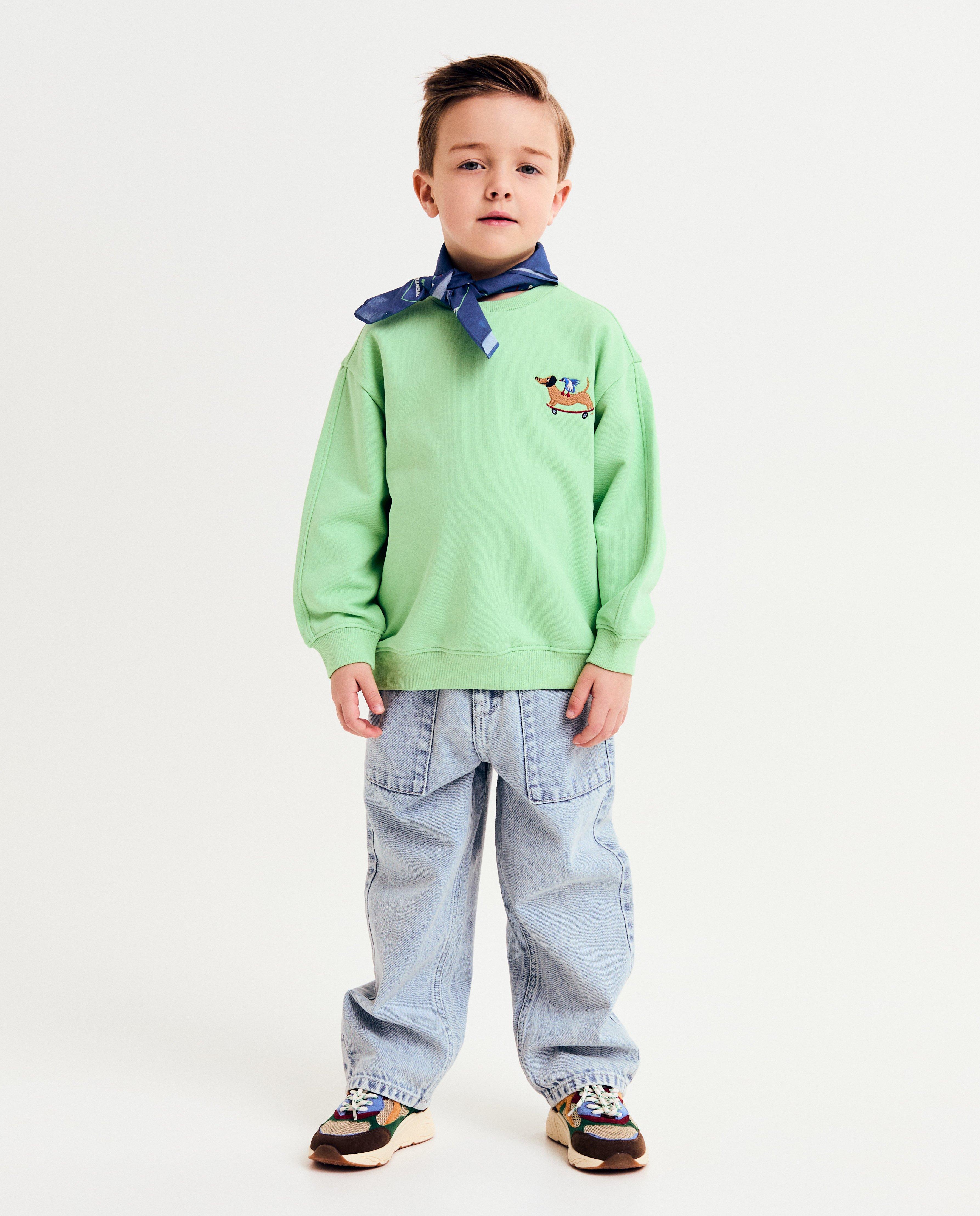 Pulover Hampton Bays cu animale brodate verde deschis