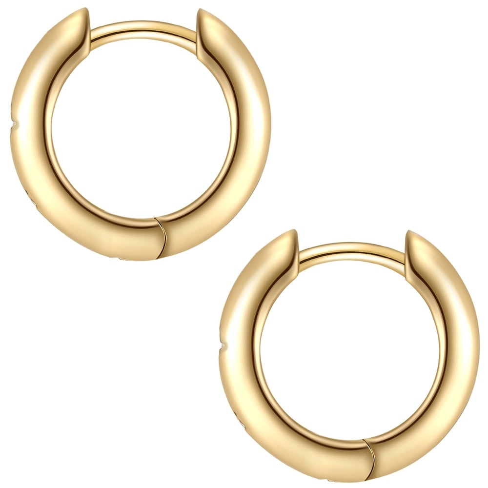 Glanzstücke München Créoles en argent Étoilé Argent sterling Oxyde de zirconium (CZ) en Or jaune Boucles d'oreilles