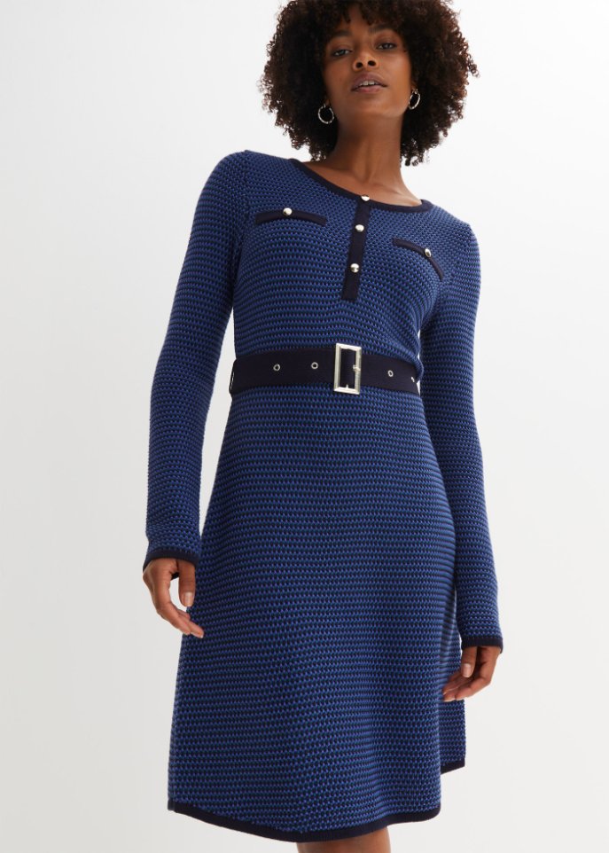 Strickkleid mit Gürtel