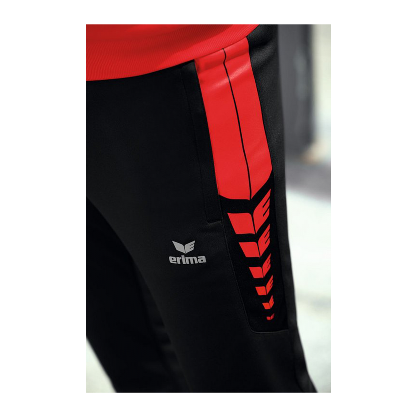 Erima Six Wings Worker Hose Kids Schwarz Rot