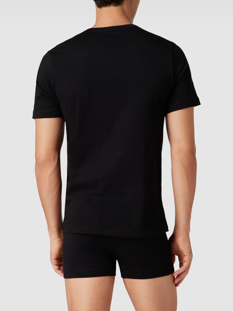 T-Shirt mit Logo-Print im 3er-Pack in schwarz