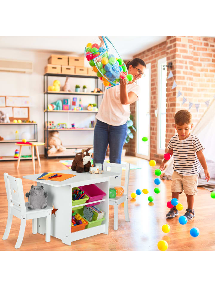 relaxdays 3-tlg. Kindersitzgruppe in Weiß günstig kaufen onesize