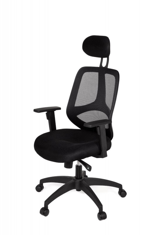 Amstyle Bürostuhl Deluxe Schwarz Schreibtischstuhl Drehstuhl Bürosessel mit Armlehnen & Kopfstütze & Synchronmechanik