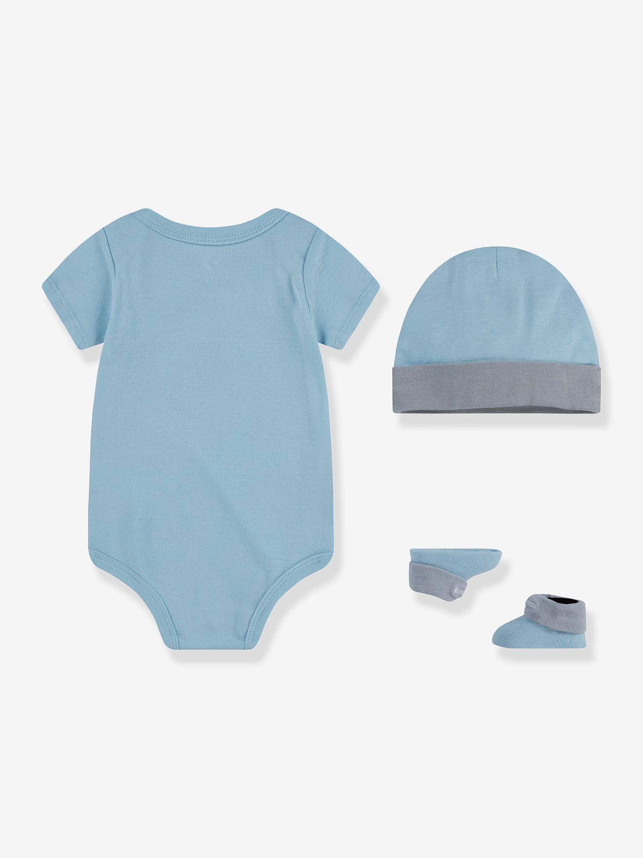 Ensemble 3 pièces chaussons + body + bonnet Converse® bleu