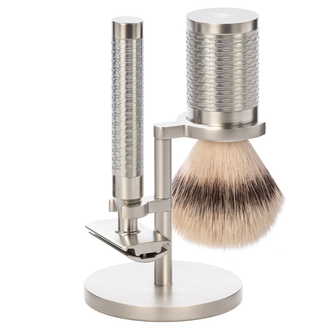 Rocca 3 tlg. Rasierset Silvertip Fibre®. Griff Edelstahl