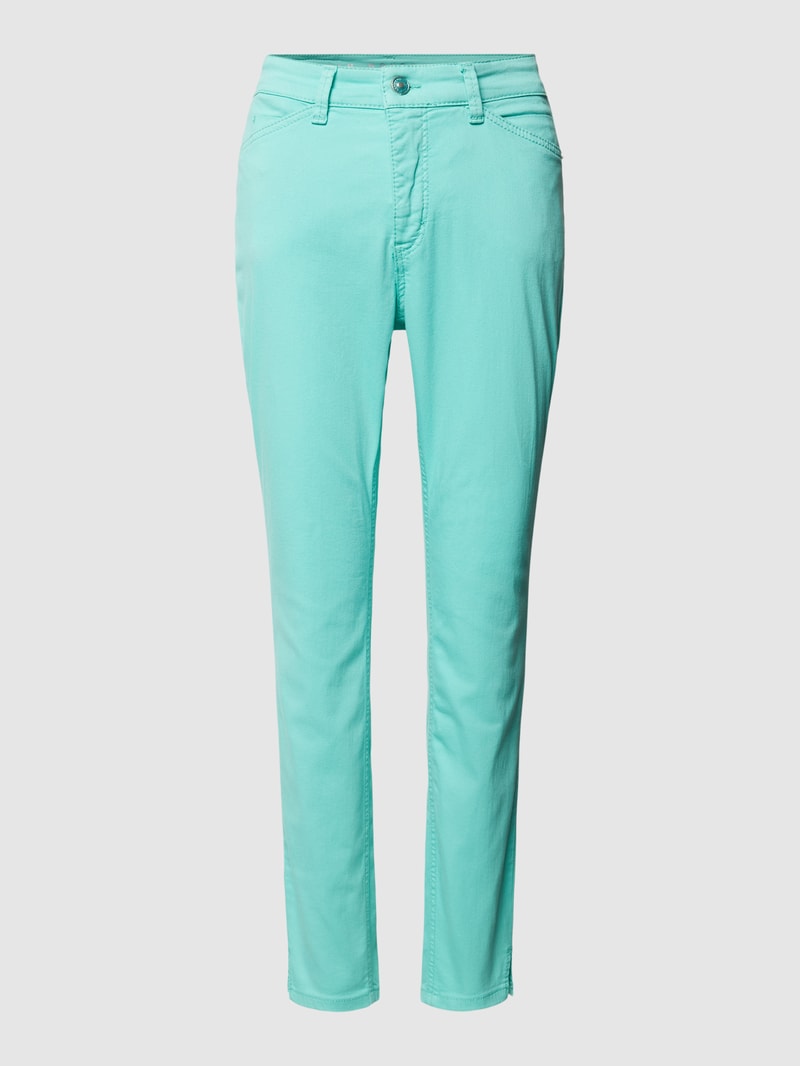 Jeans mit Label-Patch Modell 'DREAM SUMMER' in helltuerkis