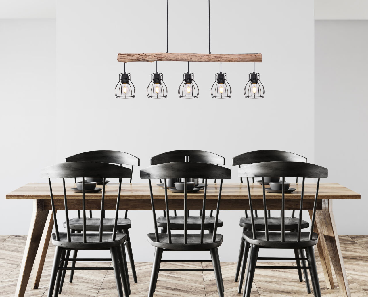 Globo Lighting - MINA - Hängeleuchte Metall schwarz, 5x E27