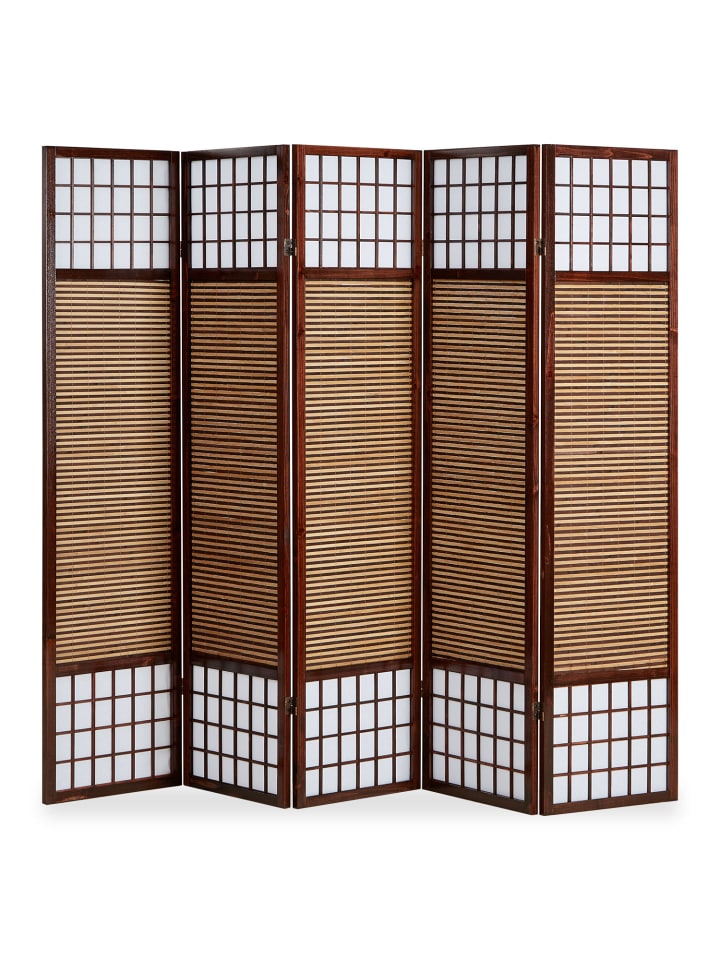 Homestyle4u 5-tlg. Paravent in Braun 220x175 günstig kaufen onesize