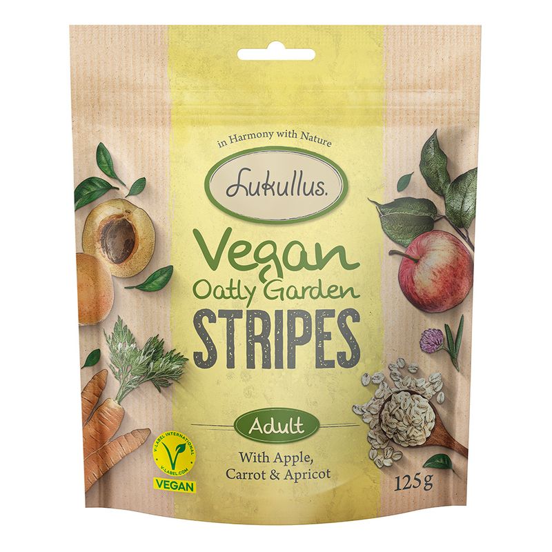 Lukullus Vegan Garden Stripes Apfel, Karotte & Aprikose
