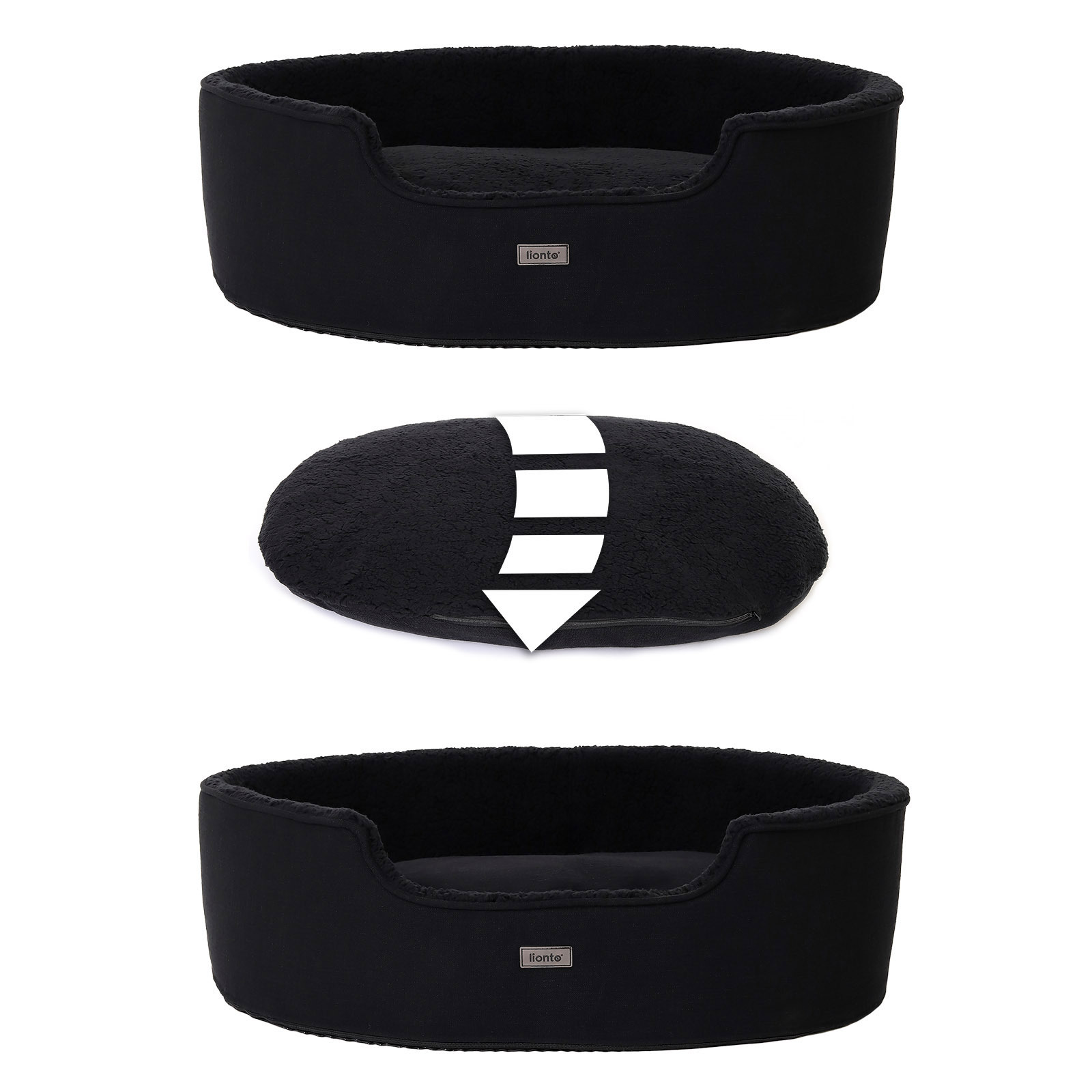 Lionto Hundebetten Lionto Hundebett mit Wendekissen schwarz M