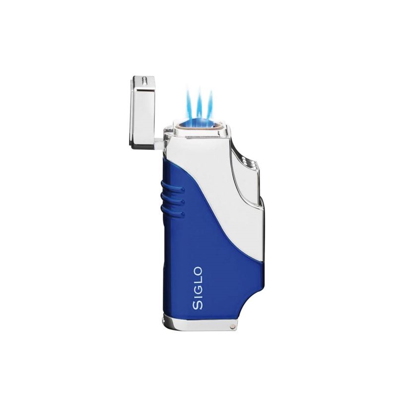 Siglo Triple Flame Feuerzeug blau, Zigarettenanzünder