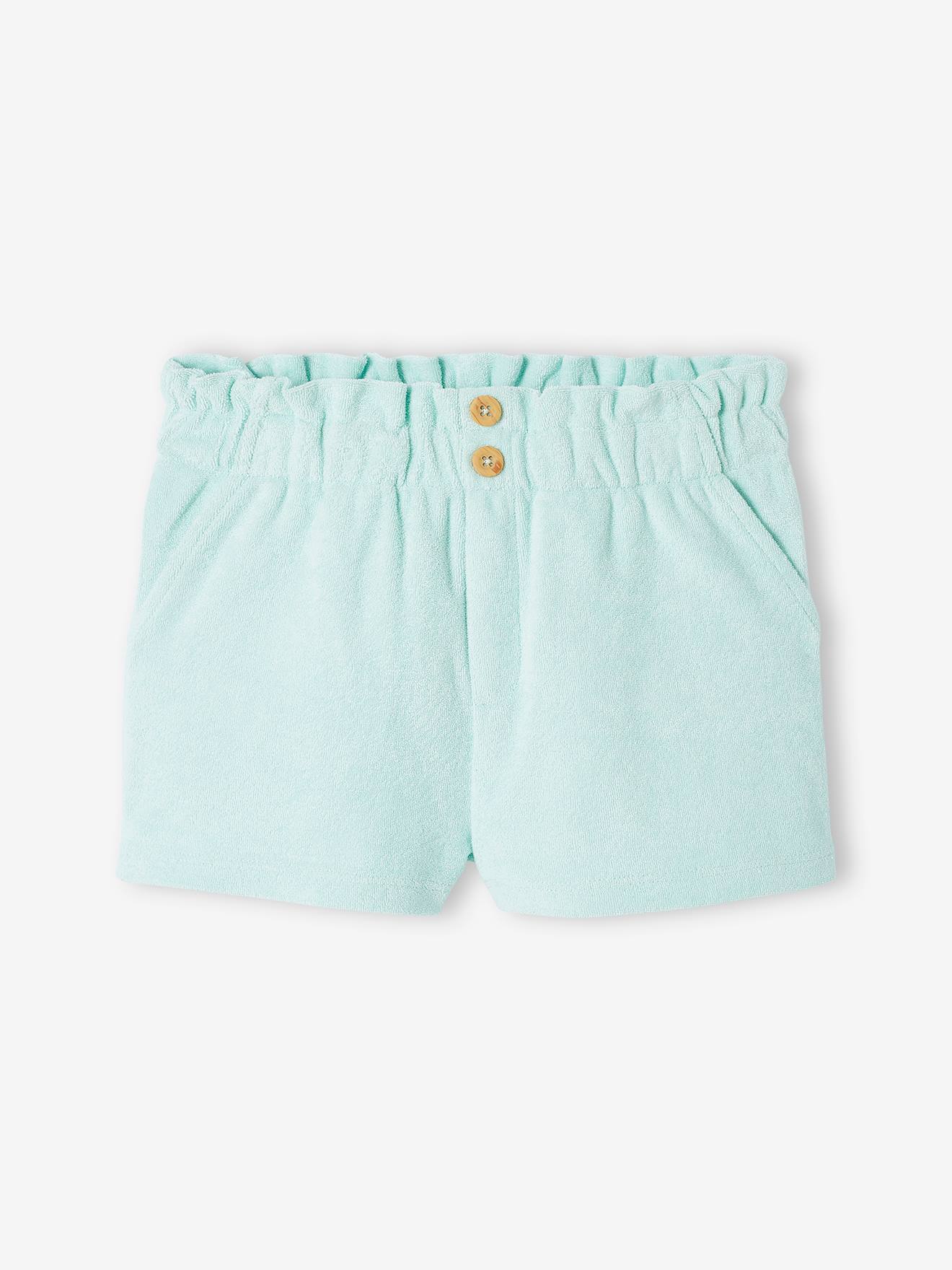 Short en éponge fille bleu pâle