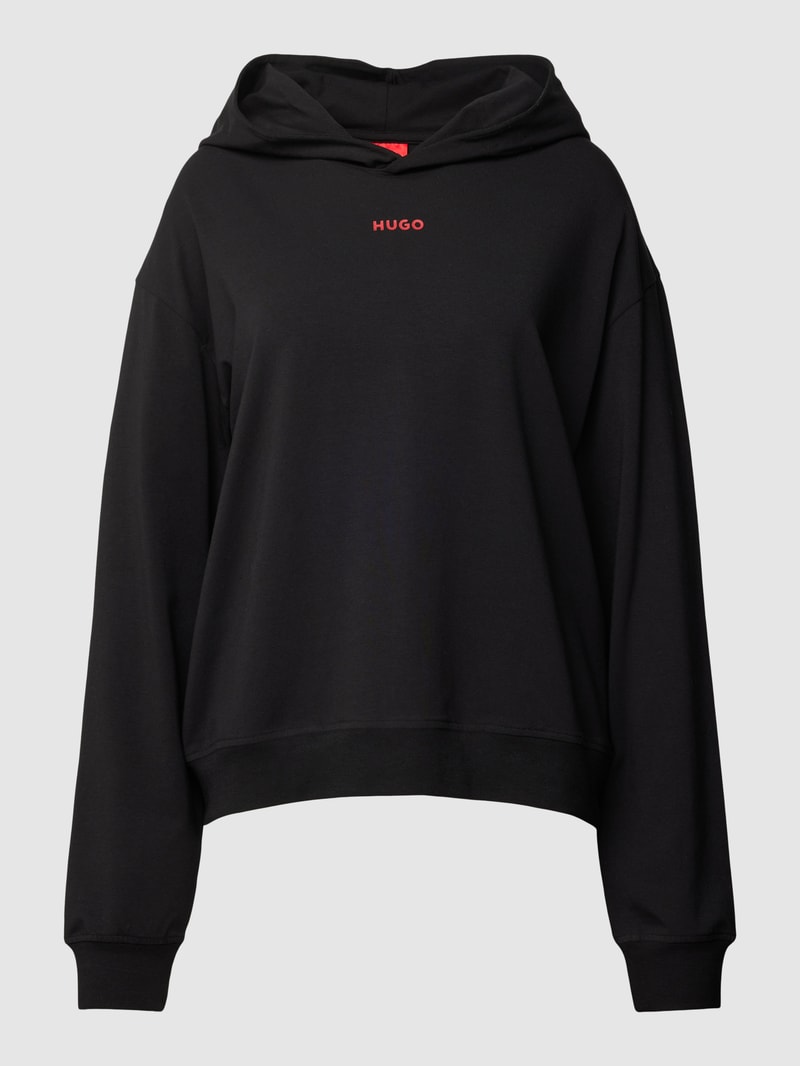 Hoodie mit Label-Print Modell 'SHUFFLE' in schwarz