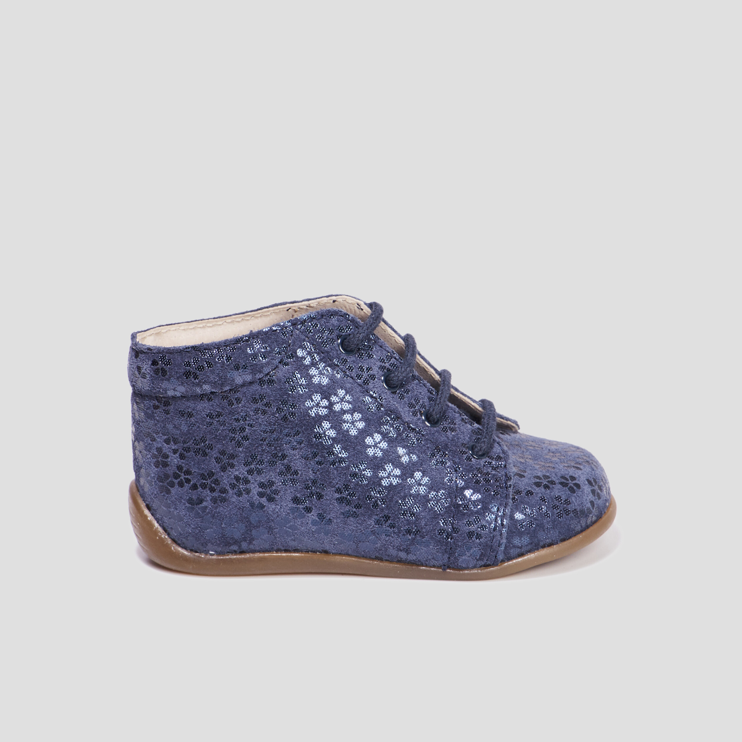 Bottillons à lacets en cuir bleu marine bébé fille | La Halle